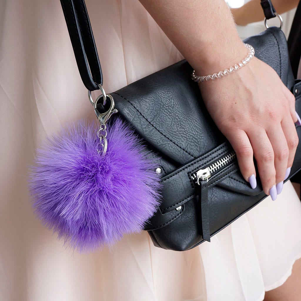 Marabou Feather Pom Pom Key Chain DL