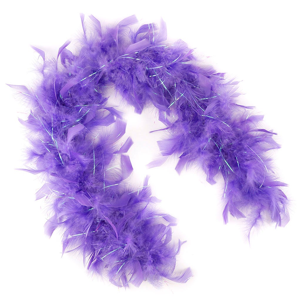 Dress Up Feather Boa for Little Girls - Lavender/Opal Lurex