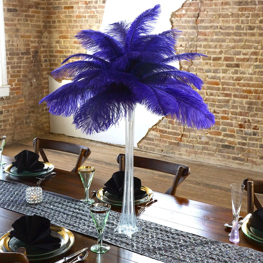 Ostrich Eiffel Tower Centerpiece Regal w/Clear Vase