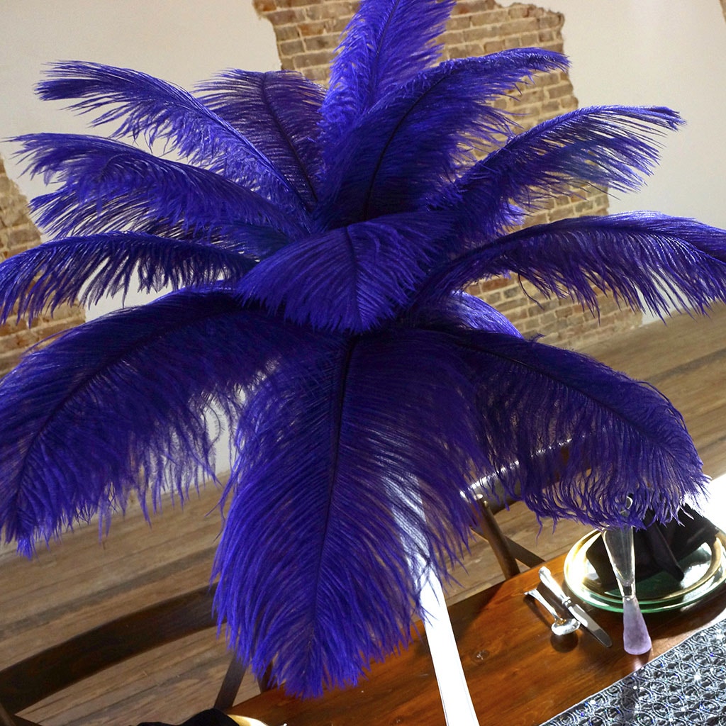 Ostrich Eiffel Tower Centerpiece Regal w/White Vase