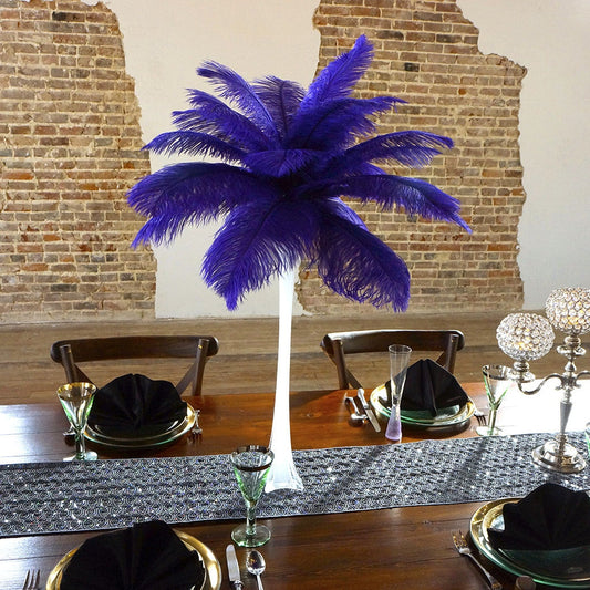 Ostrich Eiffel Tower Centerpiece Regal w/White Vase