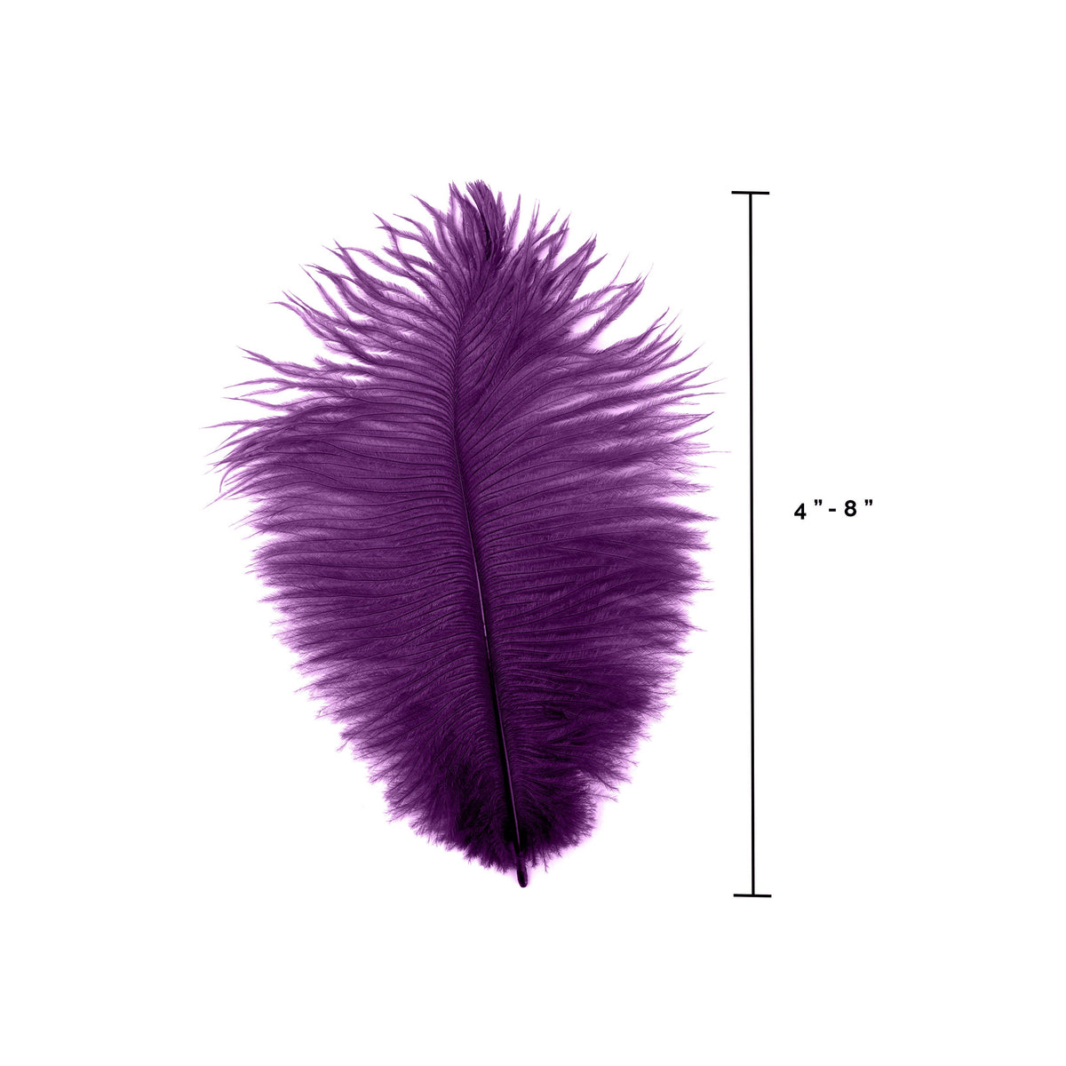 Bulk Feather Ostrich Drabs - 4-8" 1/4 lb Purple