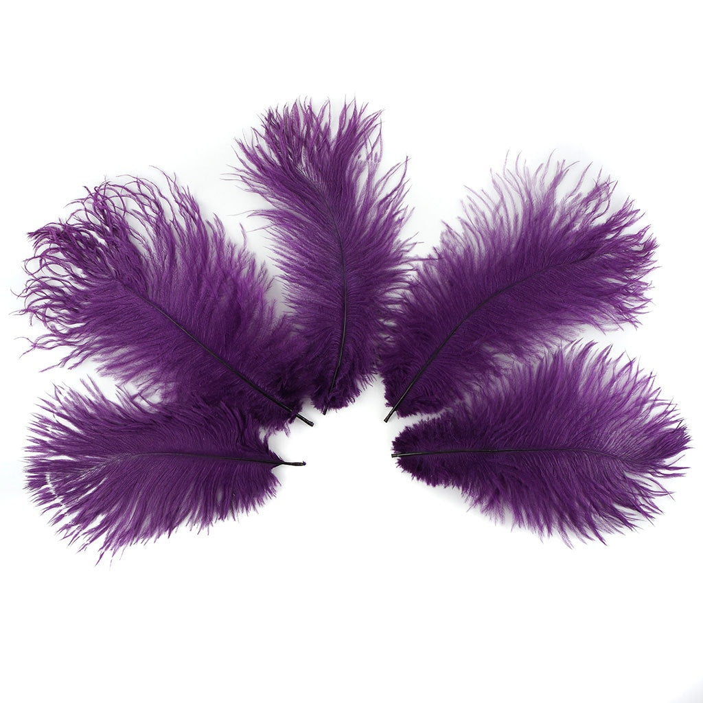 Bulk Feather Ostrich Drabs - 4-8" 1/4 lb Purple
