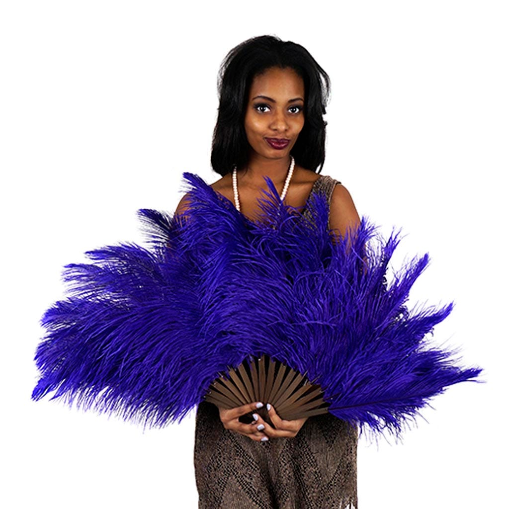 Ostrich Feather Fan - Regal