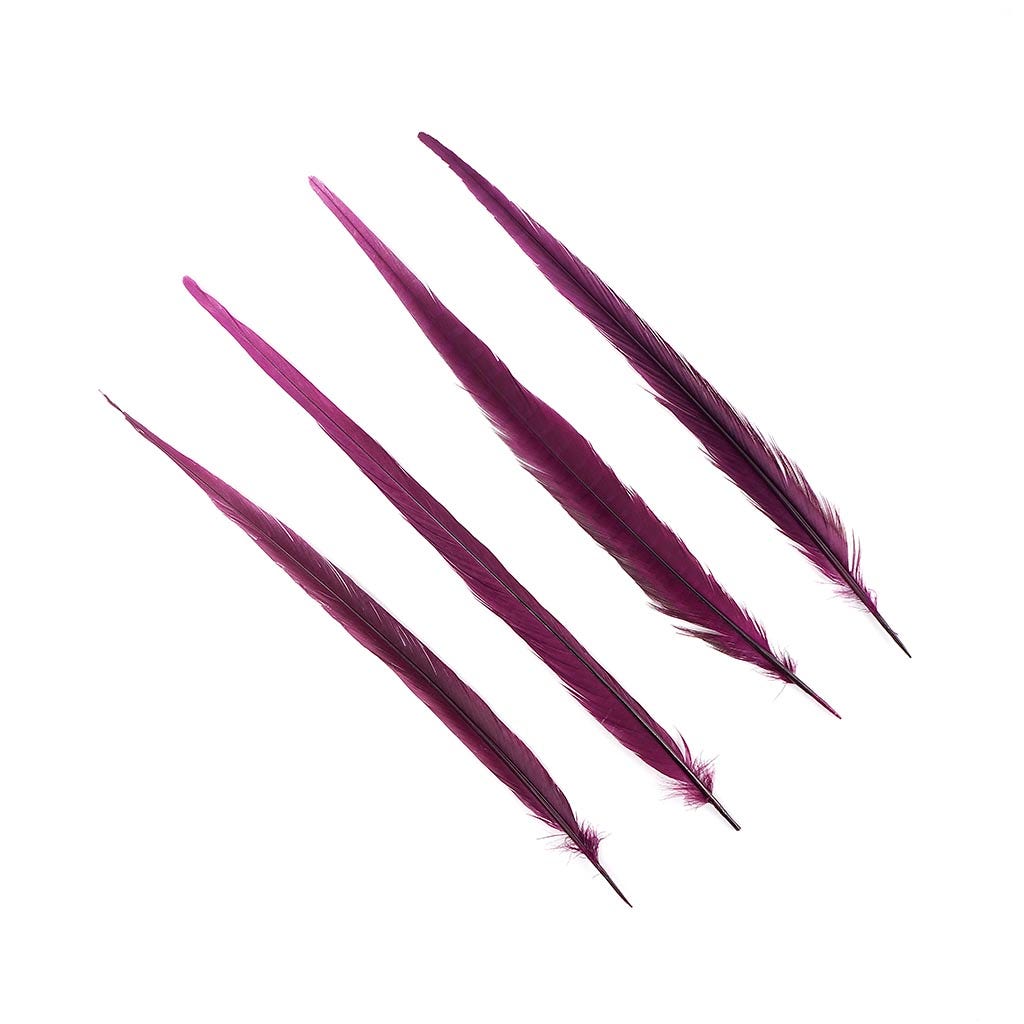 Assorted Pheasant Tails Dyed - Purple