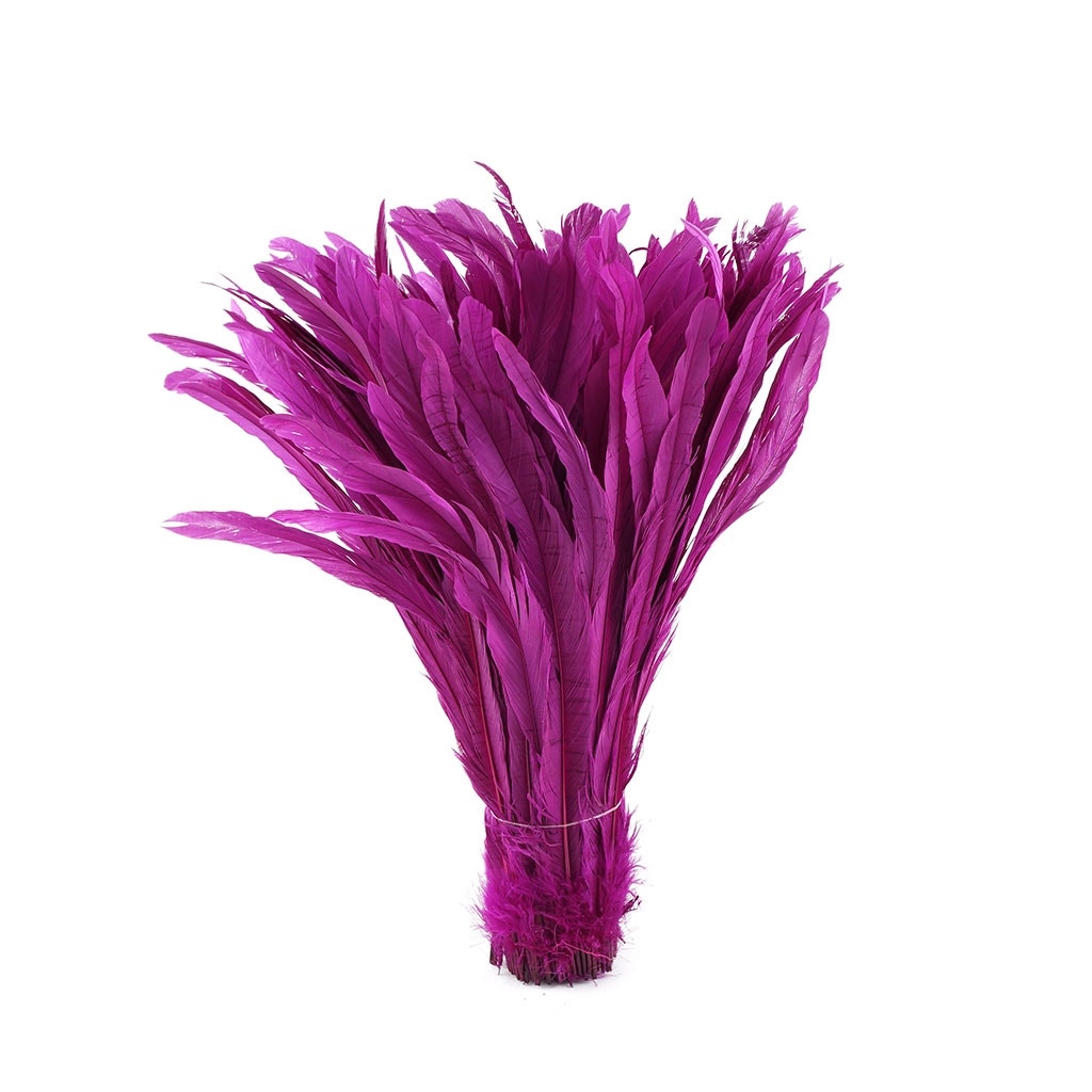 Rooster Coque Tails-Bleach-Dyed - Very Berry
