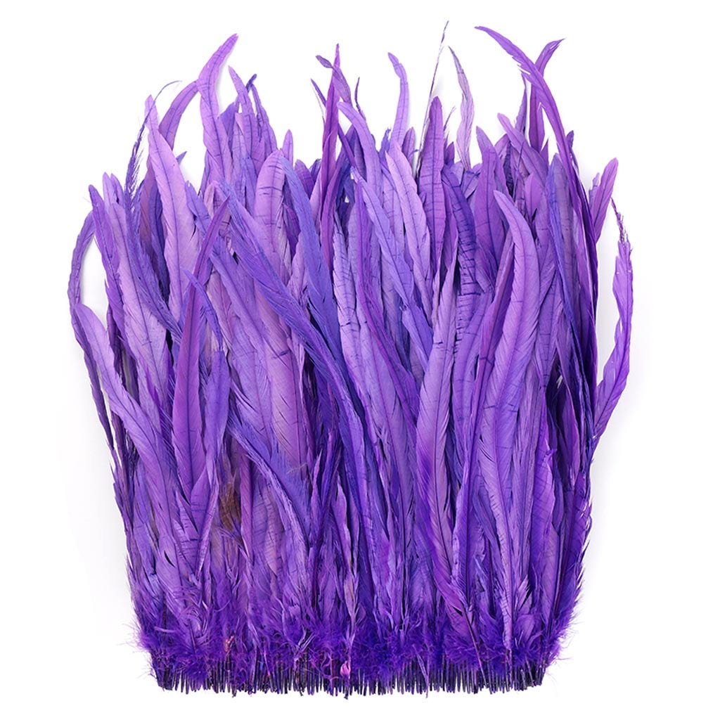 Rooster Coque Tails-Bleach-Dyed - Fl Lilac