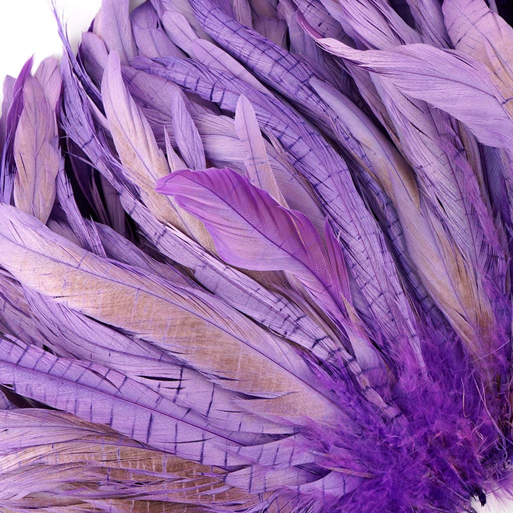 Rooster Coque Tails-Bleach-Dyed - Fl Lilac