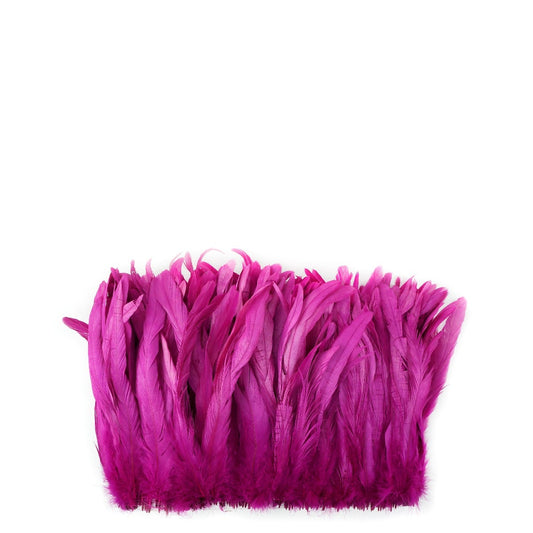 ROOSTER COQUE TAILS FEATHERS BLEACH DYED 7-10” - 1/2 Yard ( 18" ) - Very Berry