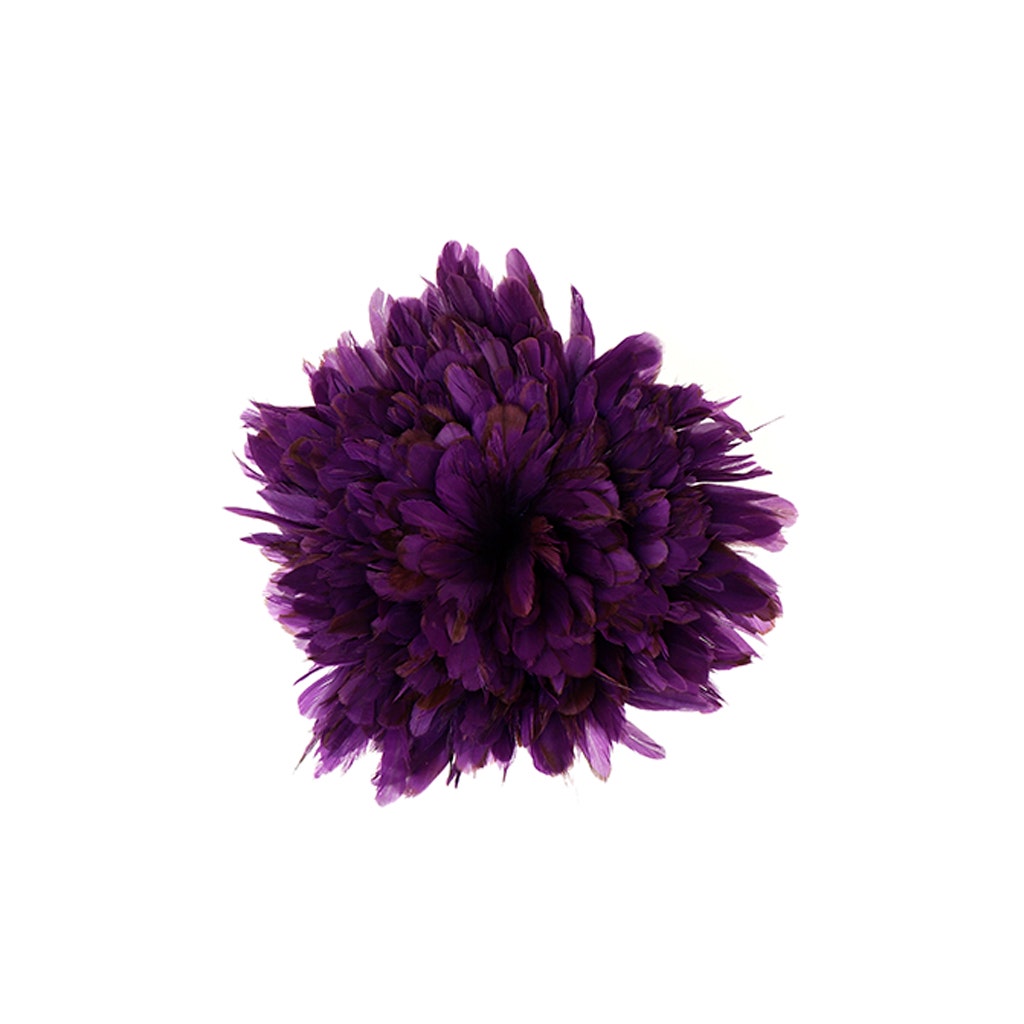 Rooster Coque Tails White-Dyed - Purple