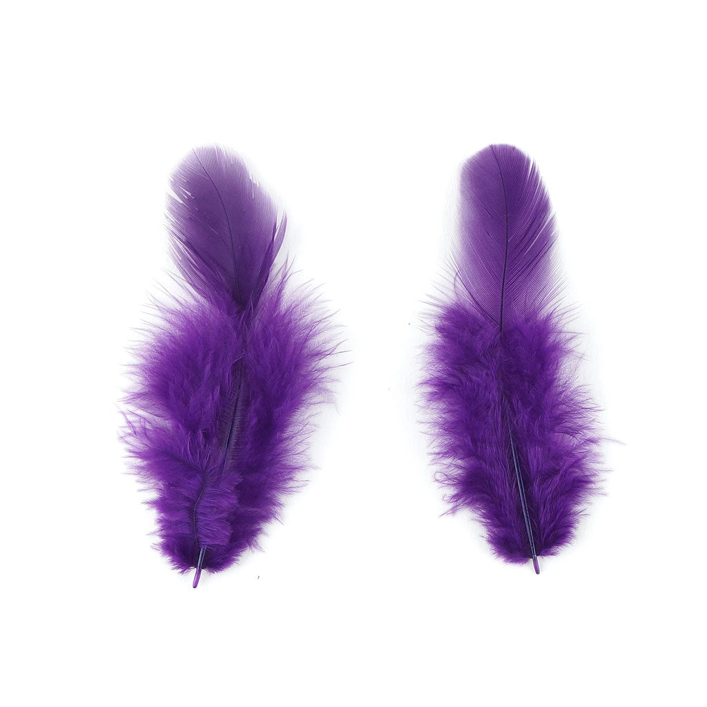 Rooster Plumage-White-Dyed - Purple
