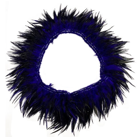 Badger Rooster Saddle Feathers Strung - 2" strip of 4-6" Rooster Feathers - Regal Purple