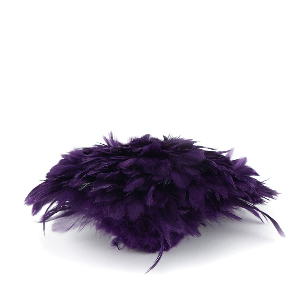 Rooster Schlappen-White-Dyed 1YD - Purple