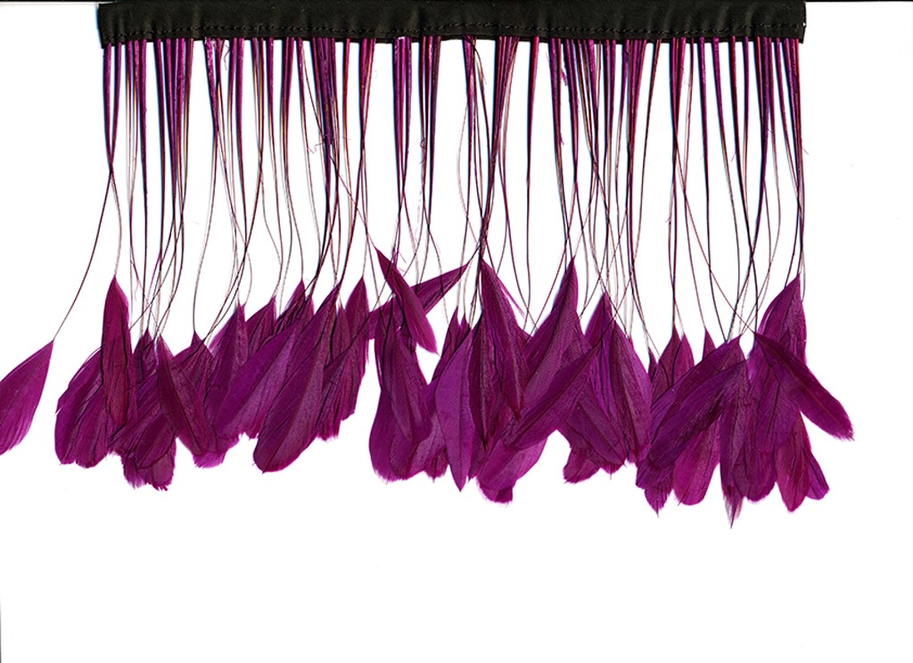 Stripped Bleached Coque Fringe - Purple