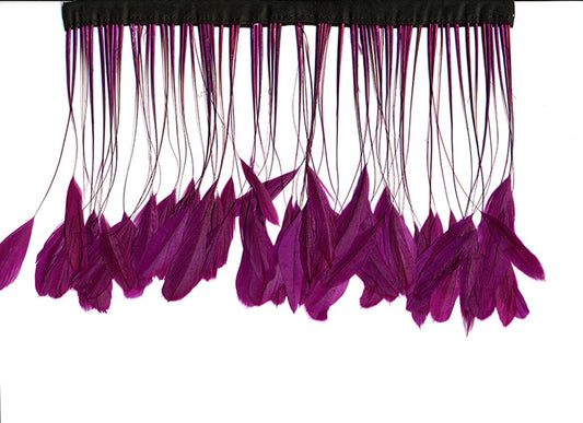 Stripped Bleached Coque Fringe - Purple