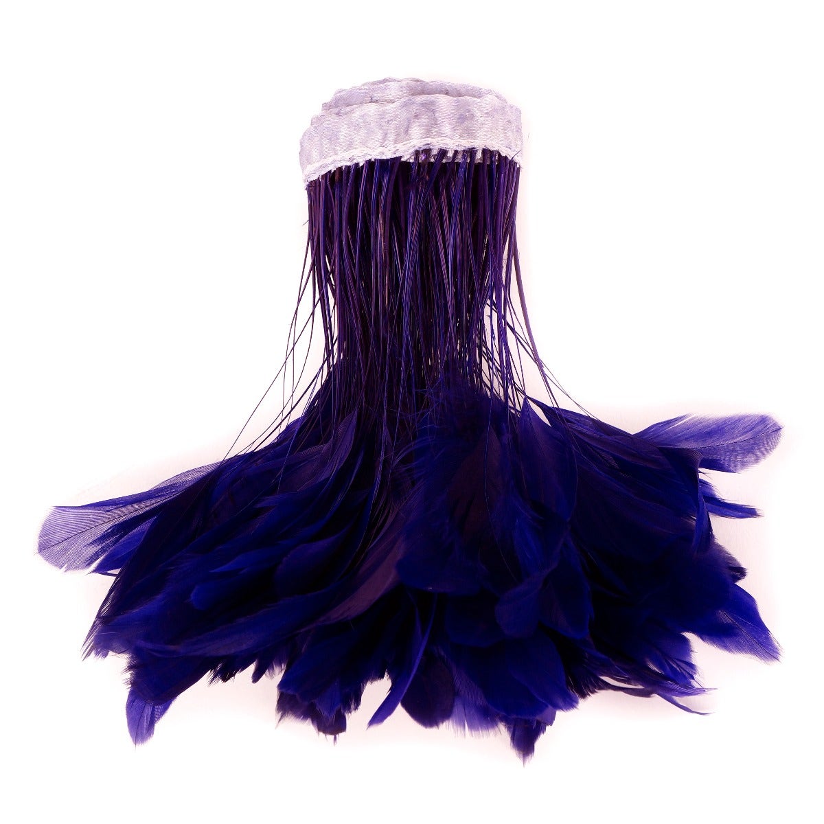 Stripped White-Dyed Coque Fringe - Regal