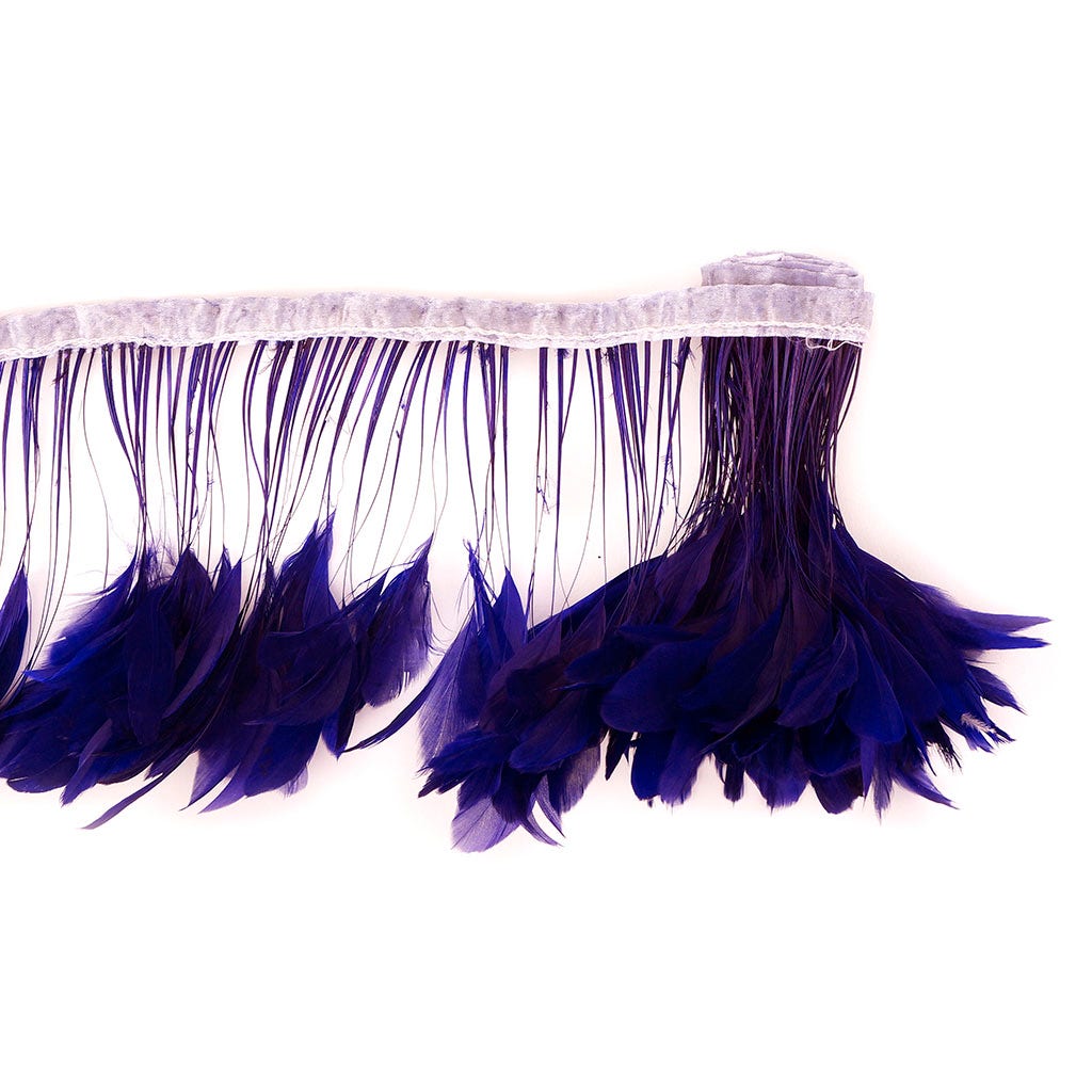 Stripped White-Dyed Coque Fringe - Regal