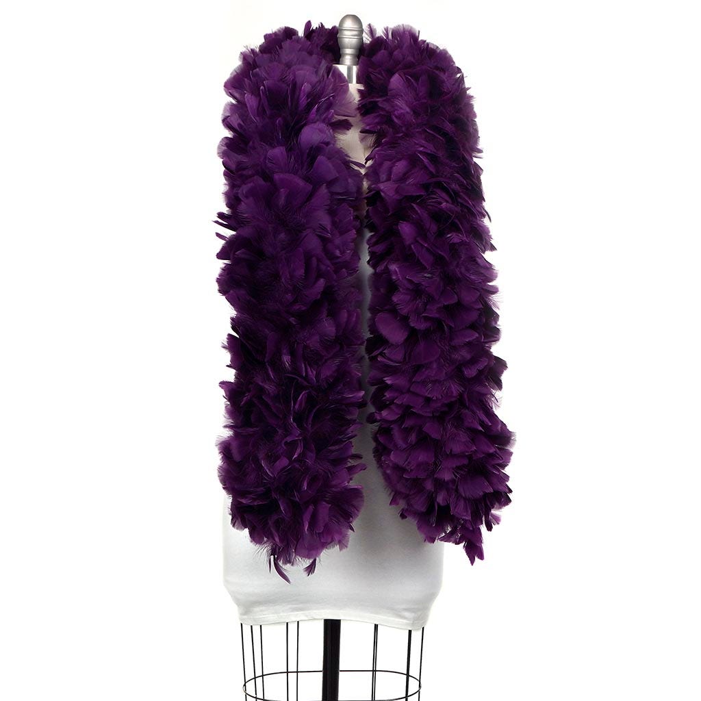 Turkey Feather Boa 8-10"- Purple