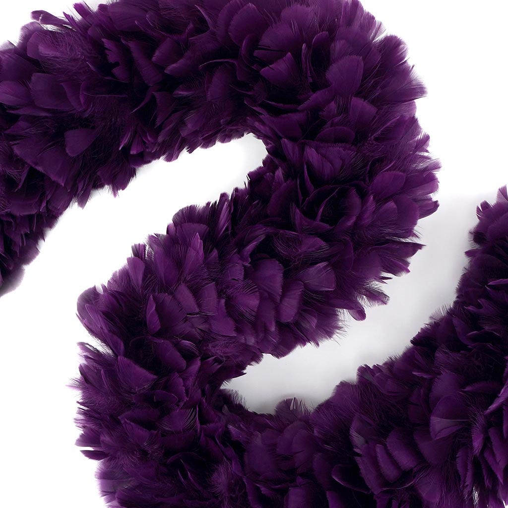 Turkey Feather Boa 8-10"- Purple