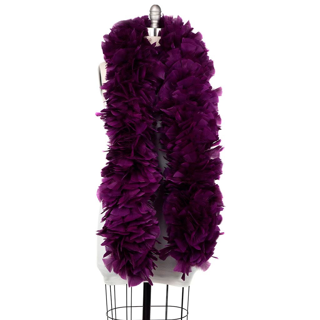 Turkey Feather Boa 6-8" - Purple