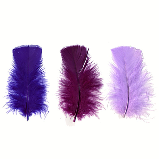 TURKEY PLUMAGE MIX DYED -PURPLES MIX