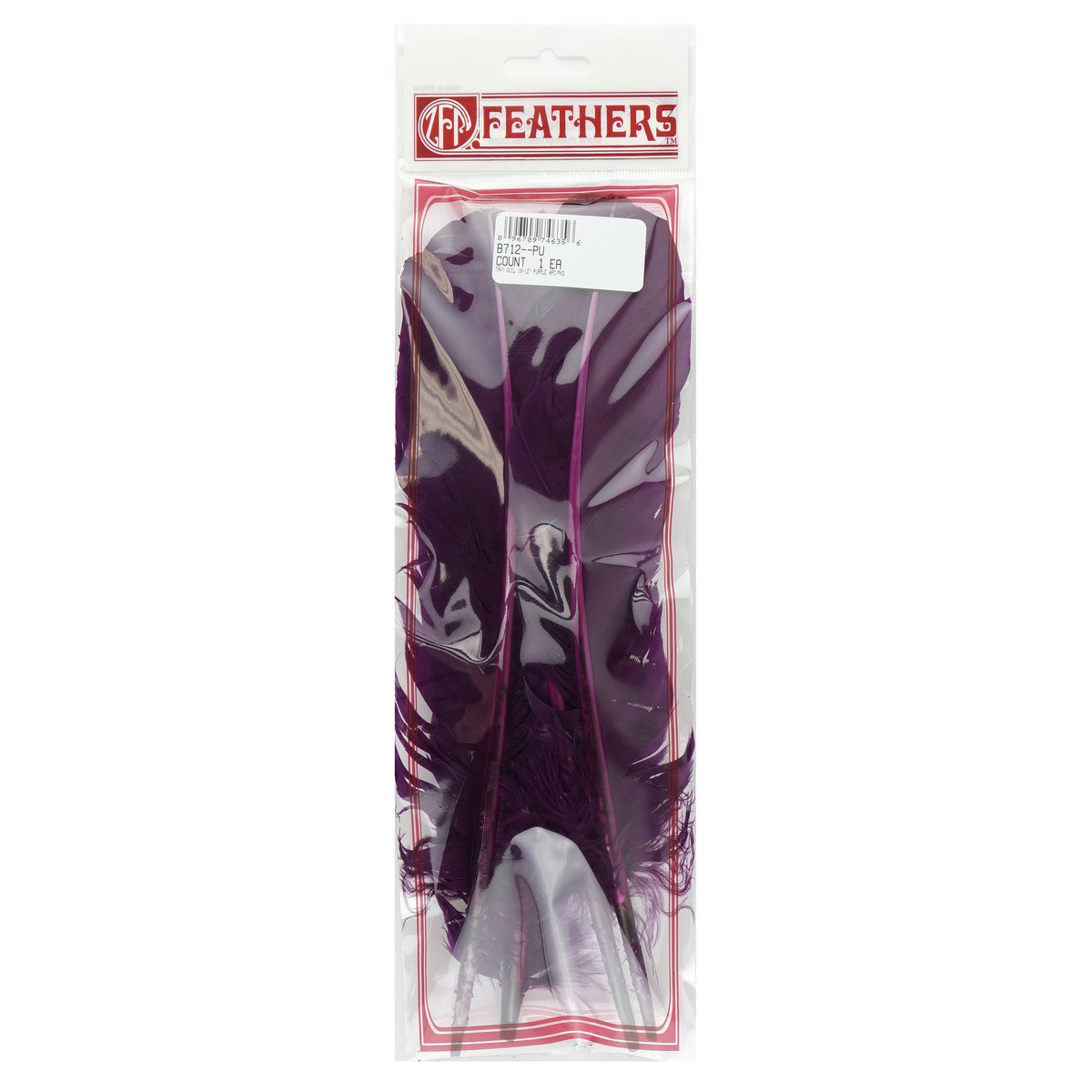 Turkey Quills Dyed Feathers - Purple