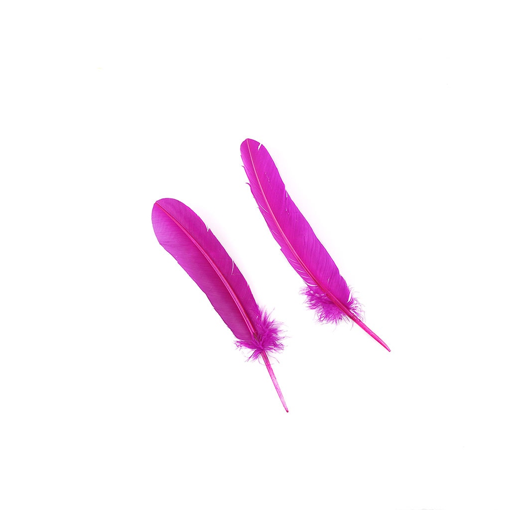 Turkey Quills Dyed Feathers - Very Berry