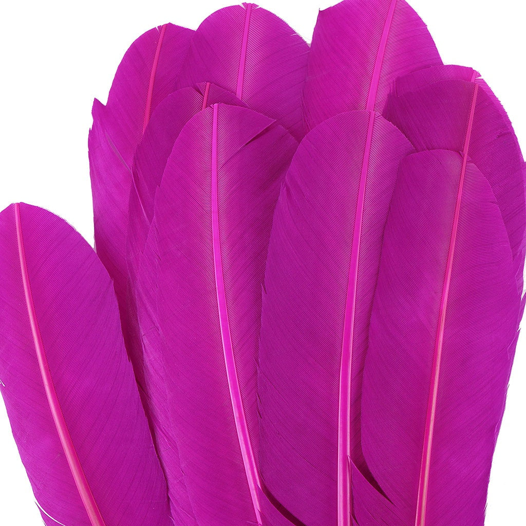 Turkey Quills Dyed Feathers - Very Berry