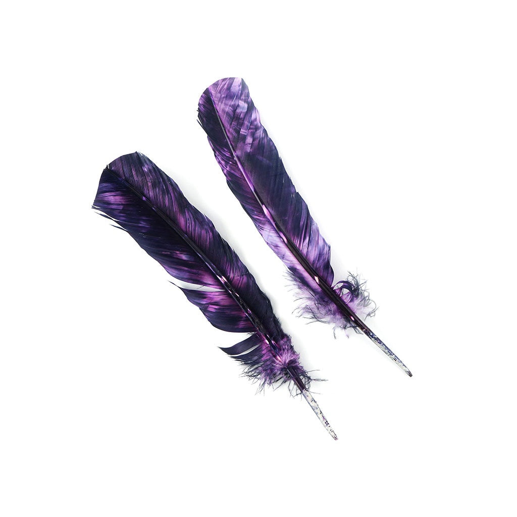 Turkey Quill - Tie Dye - Orchid and Plum