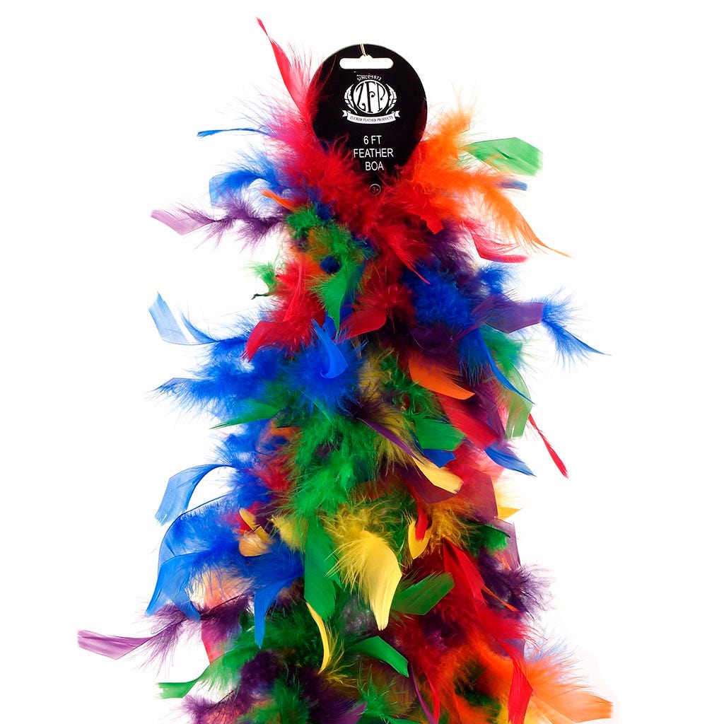 Chandelle Feather Boa - Lightweight Rainbow Mix