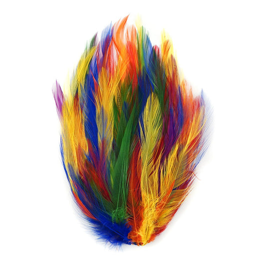 Feather Hackle Pads Mix Dyed - Rainbow Mix