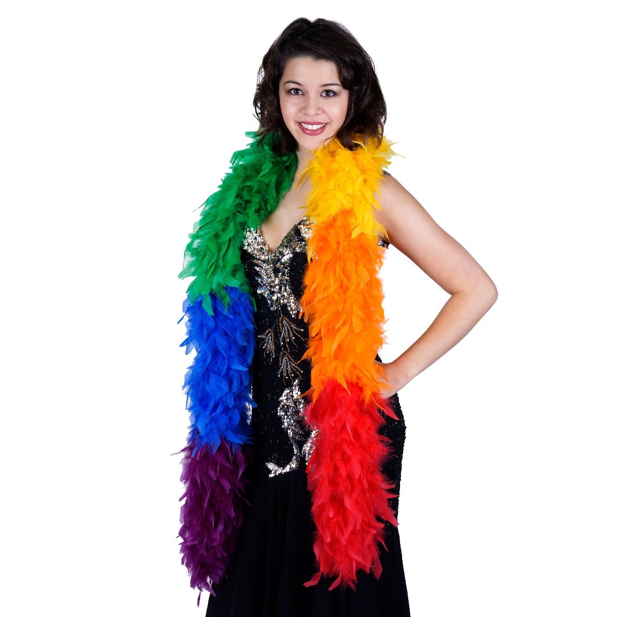 Chandelle Feather Boa - Heavyweight - Sectional - Rainbow