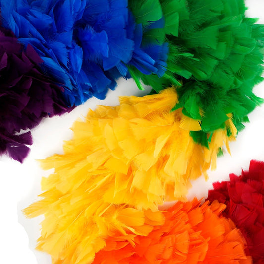 Turkey Feather Boa 10-14" - Sectional Rainbow