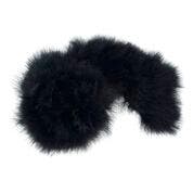 STRUNG TURKEY MARABOU BLOOD QUILL FEATHERS 4-5" - BLACK