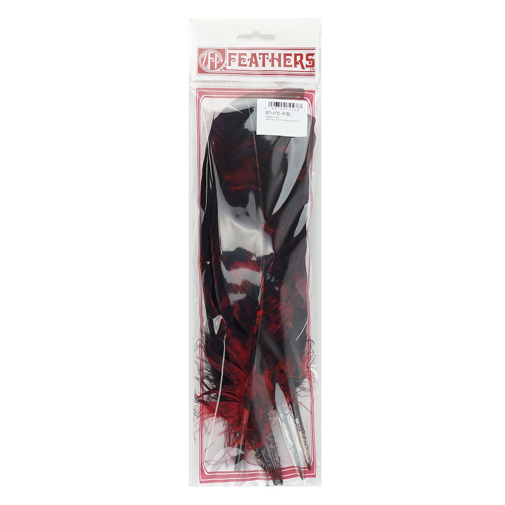 Turkey Quill - Tie Dye - Red and Black