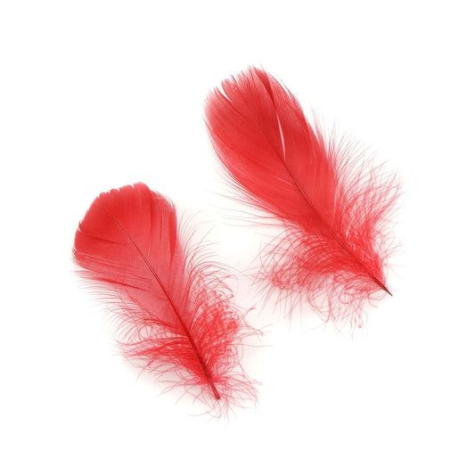 Red Loose Goose Coquille Feathers 3-5 inch