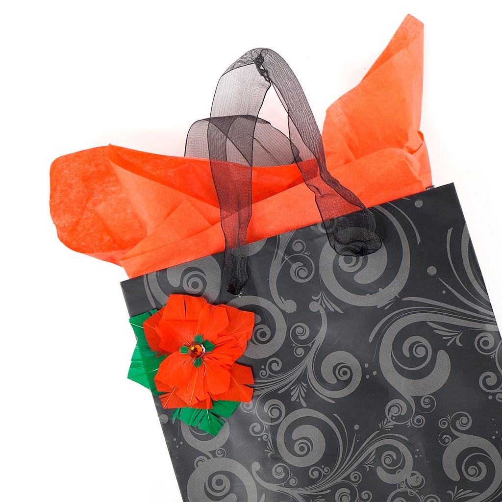 ZUCKER™ Poinsettia Sticker w/Feathers Kelly and Red 2 pc -