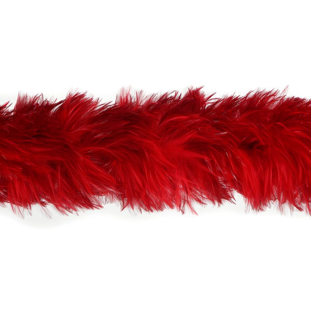 Rooster Hackle Boa Dyed - Red