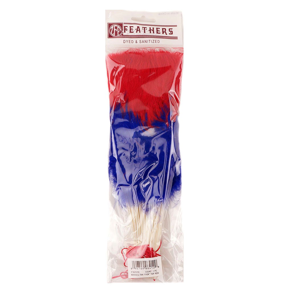 Marabou Feather Fan Multi Color - Red/Regal
