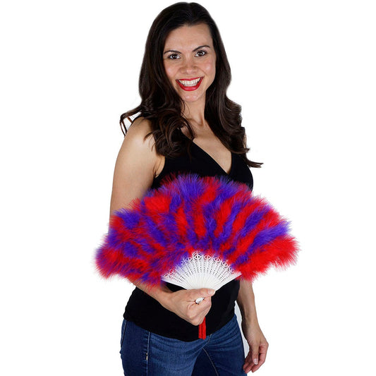 Marabou Feather Fan Sectional - Red/Regal
