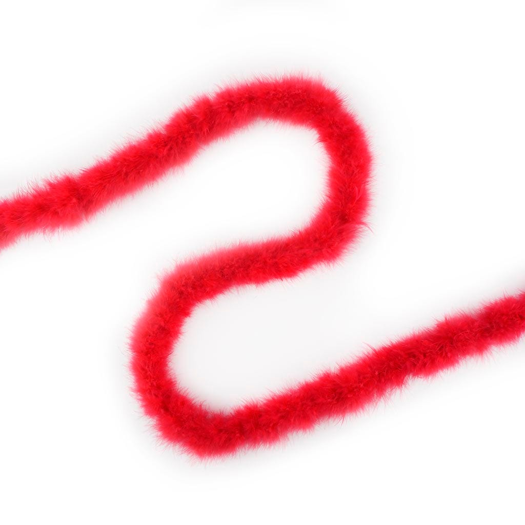 Thin Marabou Feather Boa - Red