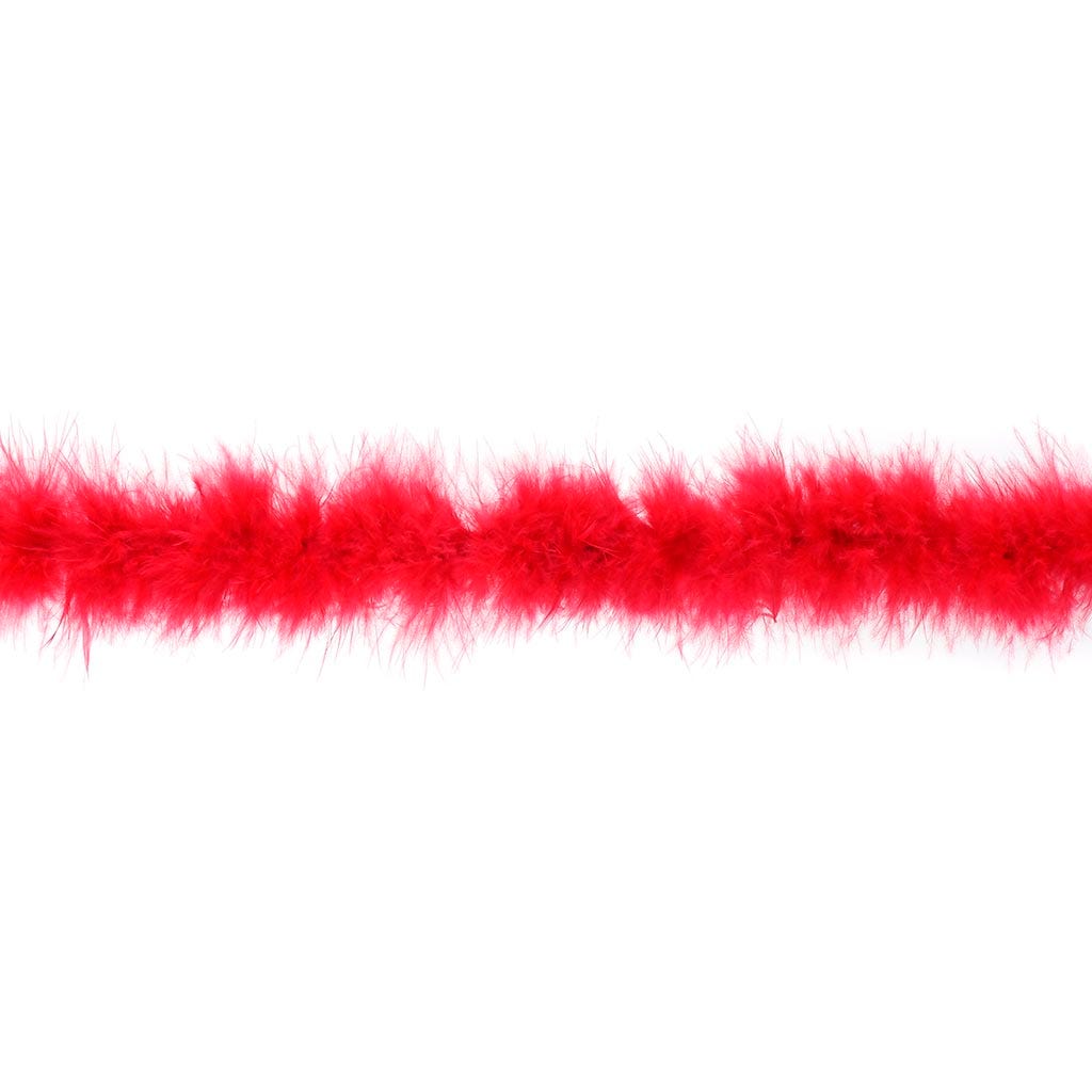 Thin Marabou Feather Boa - Red