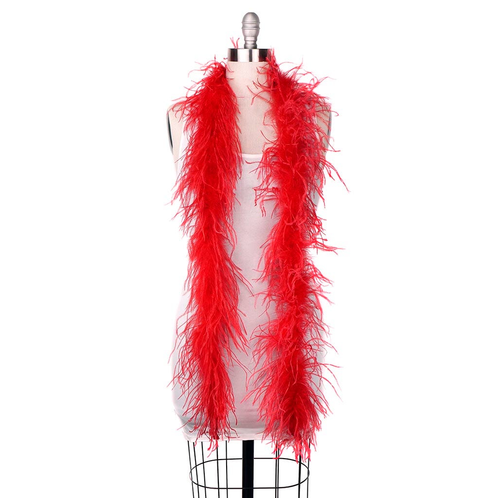 Marabou and Ostrich Feather Boa - Red