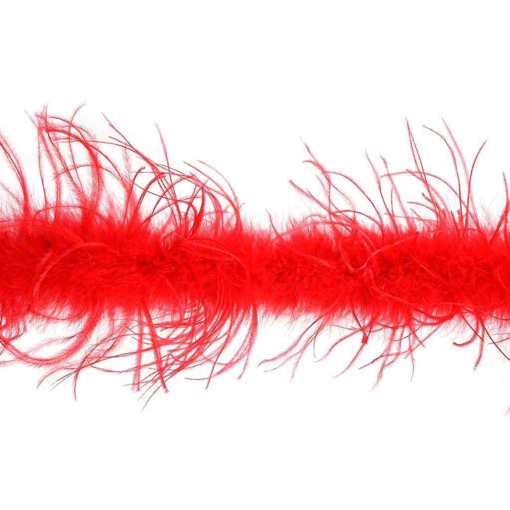 Marabou and Ostrich Feather Boa - Red