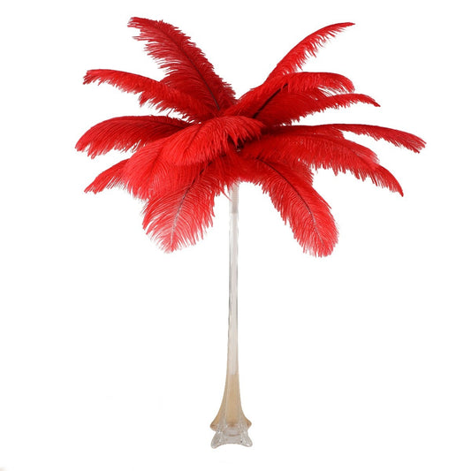 Ostrich Eiffel Tower Centerpiece Red With Clear Vase