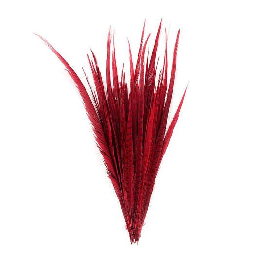 Assorted Pheasant Tails Dyed - Red