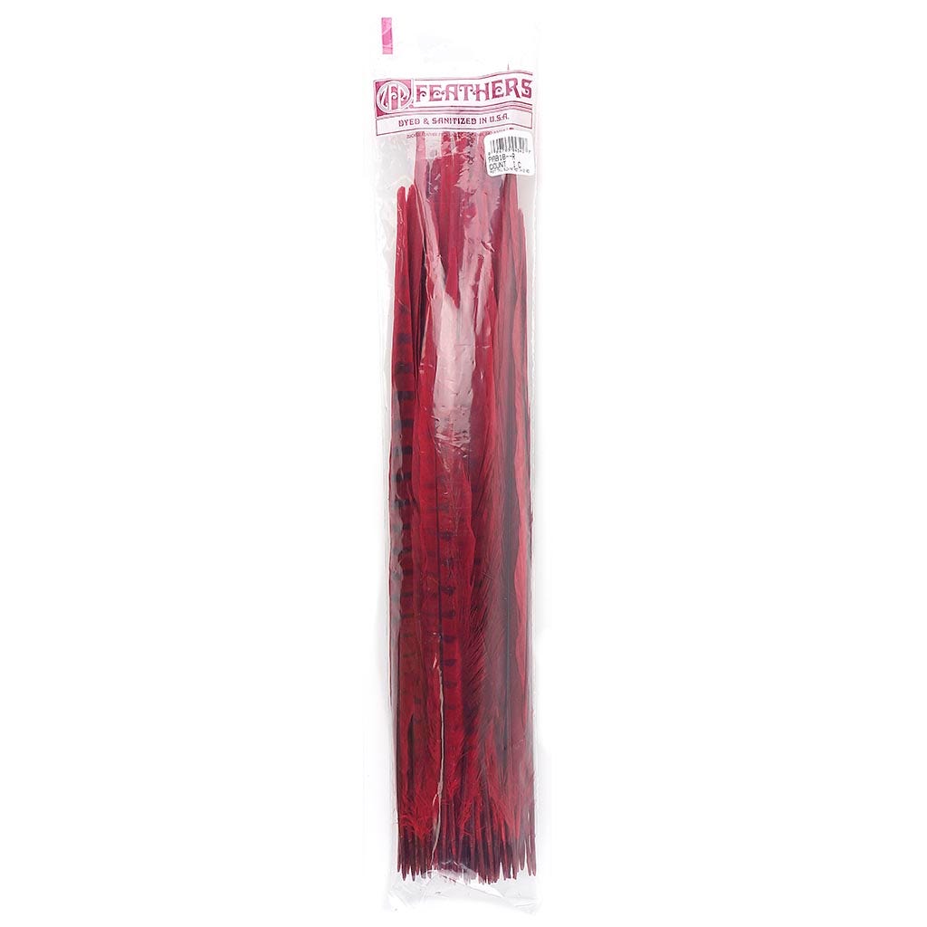 Assorted Pheasant Tails Dyed - Red