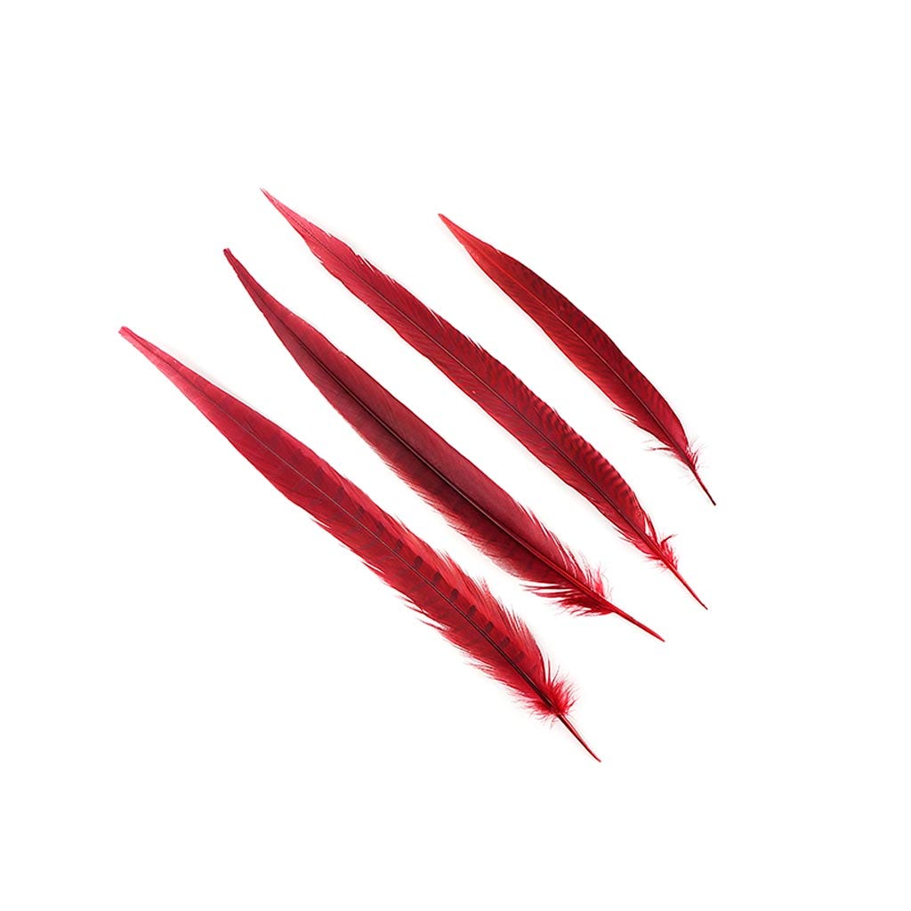 Pheasant Tails Assorted Bleached - Red