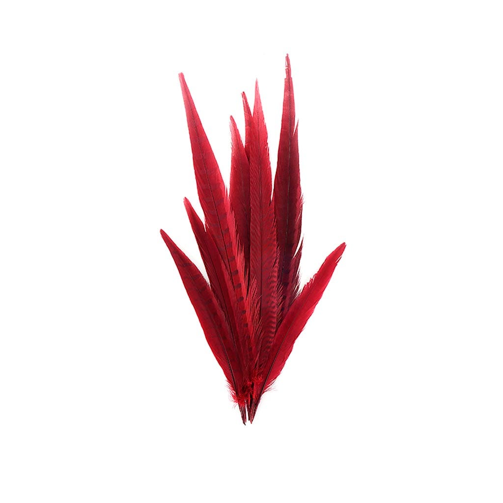 Pheasant Tails Assorted Bleached - Red
