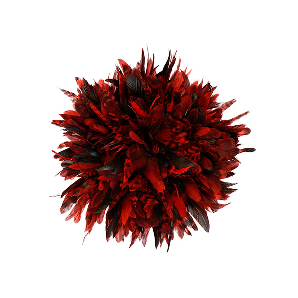 Rooster Coque Tails-Chinchilla - Red - 7-10" - 1/4 lb (1.25 yards)